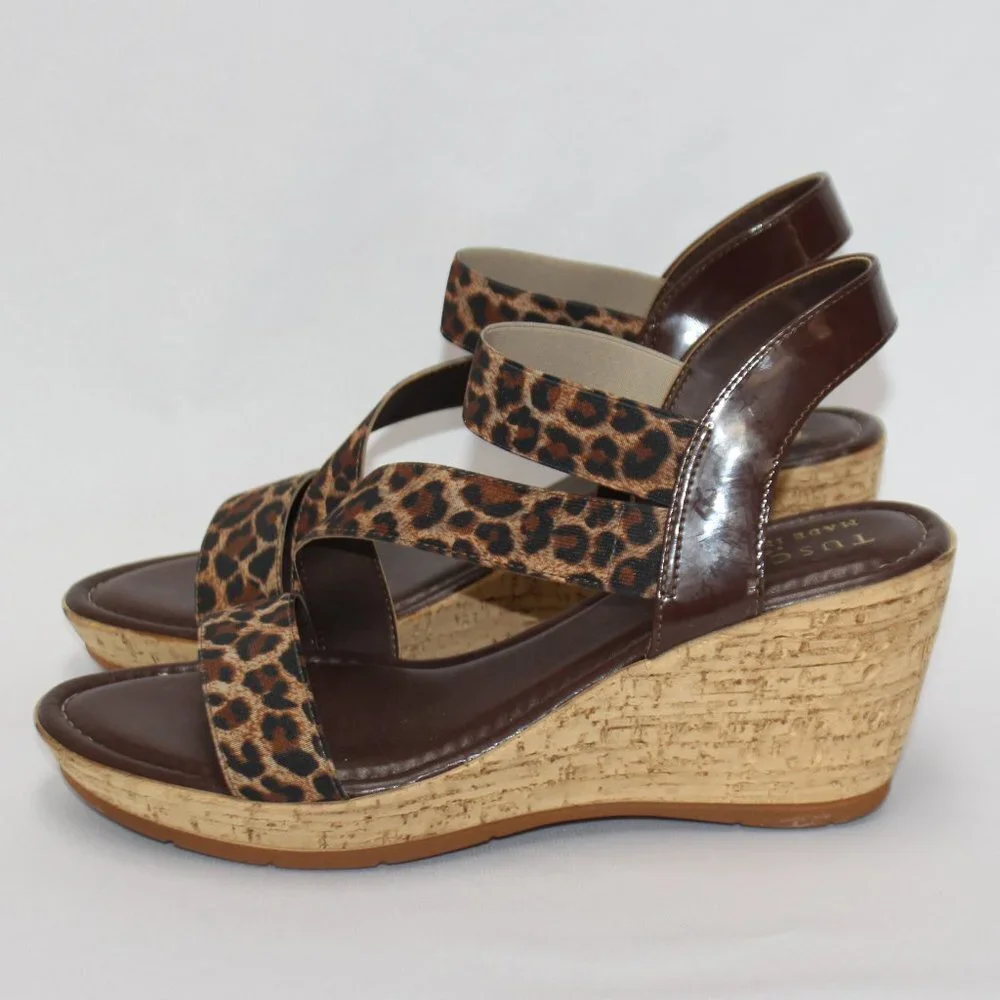 Tuscany Easy Street Leopard Print Sandals